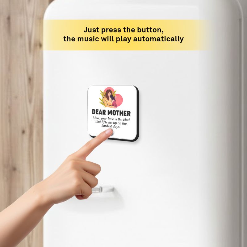 Personalized Dear Mother Musical Fridge Magnet with Rechargeable Speaker for Mom
